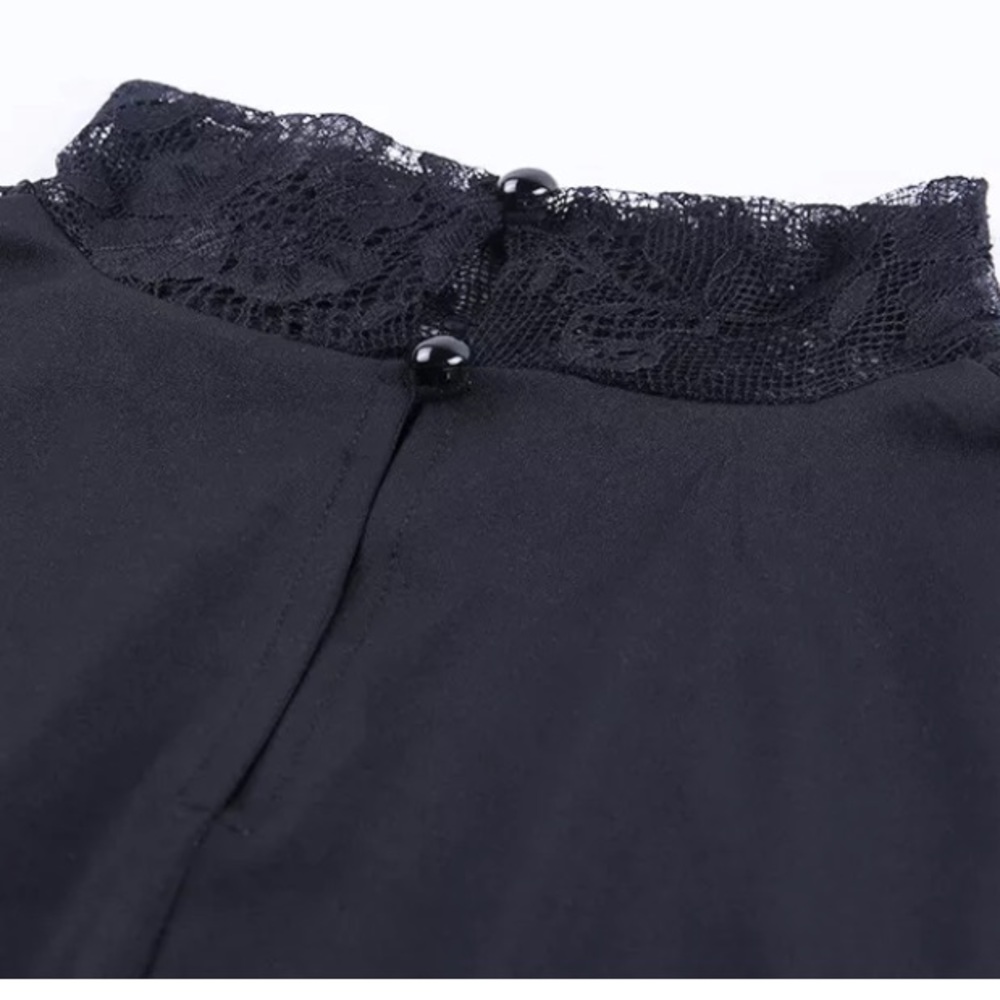 Sexy Black Eyelash Lace Long Sleeve Cocktail Dress - Picture 8 of 8